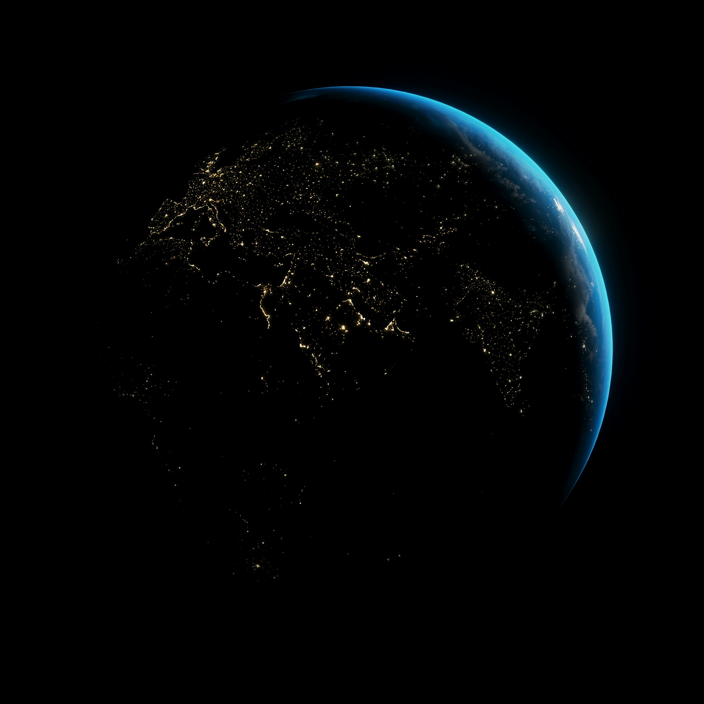 軌道から見た夜の地球